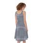 Navy And White Glen Plaid Print Sleeveless Knee Length Dress