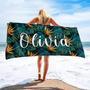 Navy Stripe Design Personalized Beach Towels Unique Nautical Theme