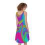 Neon Psychedelic Trippy Print Sleeveless Knee Length Dress