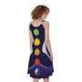 Nine Chakras Aura Print Sleeveless Knee Length Dress