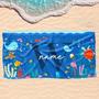 Ocean Print Custom Name Personalized Kids Beach Towels Unique Design