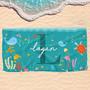 Ocean Print Custom Name Personalized Kids Beach Towels Unique Design