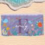 Ocean Print Custom Name Personalized Kids Beach Towels Unique Design