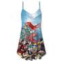 Octopus And Santa Merry Chrismas - V-Neck Sleeveless Cami Dress