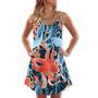 Octopus Colorful Ocean Life Basic - V-Neck Sleeveless Cami Dress