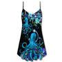 Octopus With Flower Beauttiful Day - V-Neck Sleeveless Cami Dress