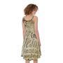 Old Religious Words Print Sleeveless Knee Length Dress