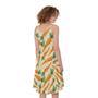 Orange Carrot Pattern Print Sleeveless Knee Length Dress