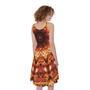 Orange Kaleidoscope Print Sleeveless Knee Length Dress