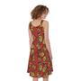 Orange Monarch Butterfly Print Sleeveless Knee Length Dress