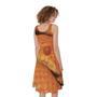 Orange Snake Print Sleeveless Knee Length Dress