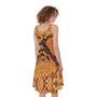 Orange Snakeskin Print Sleeveless Knee Length Dress