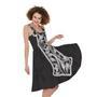 Ornamental Silver Cross Print Sleeveless Knee Length Dress