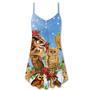 Owl Family Retro Merry Christmas - V-Neck Sleeveless Cami Dress