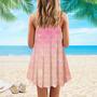 Pale Pink And Yellow Mermaid Scales Spaghetti Strap Summer Dress