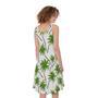 Palm Tree Pattern Print Sleeveless Knee Length Dress