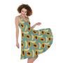 Papaya And Melon Pattern Print Sleeveless Knee Length Dress