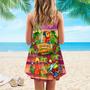 Parrot Drink Cocktail Tiki Party Beach Bar Pink Spaghetti Strap Summer Dress