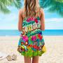 Parrots It's Five O'clock Somewhere Margarita Cocktails Tropical Spaghetti Strap Summer Dress