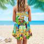 Parrots Party Drink Cocktail Tropical Spaghetti Strap Summer Dress