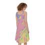 Pastel Acid Melt Print Sleeveless Knee Length Dress