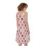 Pastel Donut Pattern Print Sleeveless Knee Length Dress