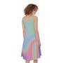 Pastel Holographic Print Sleeveless Knee Length Dress