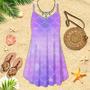 Pastel Violet Mermaid Scale Spaghetti Strap Summer Dress