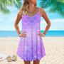 Pastel Violet Mermaid Scale Spaghetti Strap Summer Dress