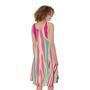 Pastel Zebra Pattern Print Sleeveless Knee Length Dress