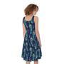 Peacock Feather Pattern Print Sleeveless Knee Length Dress