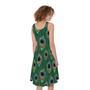 Peacock Tail Pattern Print Sleeveless Knee Length Dress