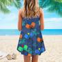 Pickleball Tropical Spaghetti Strap Summer Dress