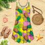 Pineapple Colorful Spaghetti Strap Summer Dress