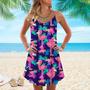 Pink Flamingo Hello Summer Spaghetti Strap Summer Dress