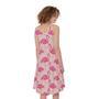 Pink Flamingo Pattern Print Sleeveless Knee Length Dress