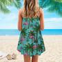 Pink Flamingo Tropical Colorful Spaghetti Strap Summer Dress