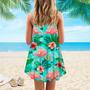 Pink Flamingos Exotic Birds Tropical Spaghetti Strap Summer Dress