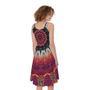 Pink Flower Kaleidoscope Print Sleeveless Knee Length Dress