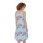 Pink Heartbeat Pattern Print Sleeveless Knee Length Dress