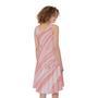 Pink Liquid Marble Print Sleeveless Knee Length Dress