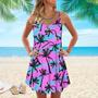 Pink Palm Tree Love Beach Spaghetti Strap Summer Dress