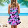 Pink Palm Tree Love Beach Spaghetti Strap Summer Dress