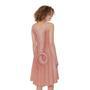 Pink Pig Tail Print Sleeveless Knee Length Dress