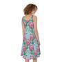 Pink Protea Pattern Print Sleeveless Knee Length Dress