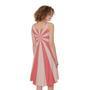 Pink Radial Rays Print Sleeveless Knee Length Dress