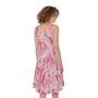 Pink Rose Print Sleeveless Knee Length Dress