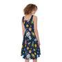 Pixel Space Pattern Print Sleeveless Knee Length Dress