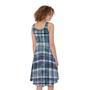 Plaid Denim Jeans Pattern Print Sleeveless Knee Length Dress