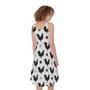 Polka Dot Rooster Pattern Print Sleeveless Knee Length Dress